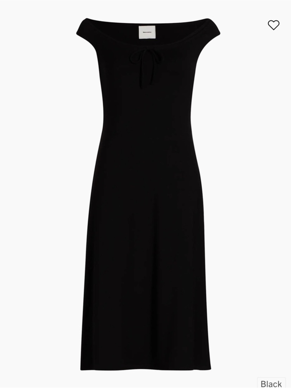 Reformation Black Off-Shoulder Midi Dress BNWT MEDIUM